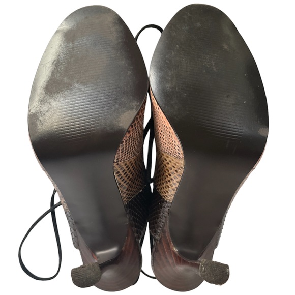 Colin Stuart Multicolored Open Toe Lace Up Snake Print Shoes - Picture 8 of 8